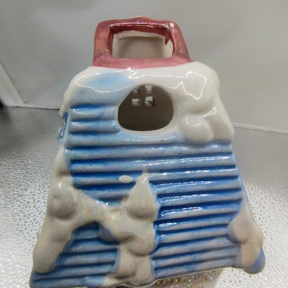 Snow Covered Christmas Cottage Tealight Candle Holder Winter Holiday Decor - Picture 7 of 14